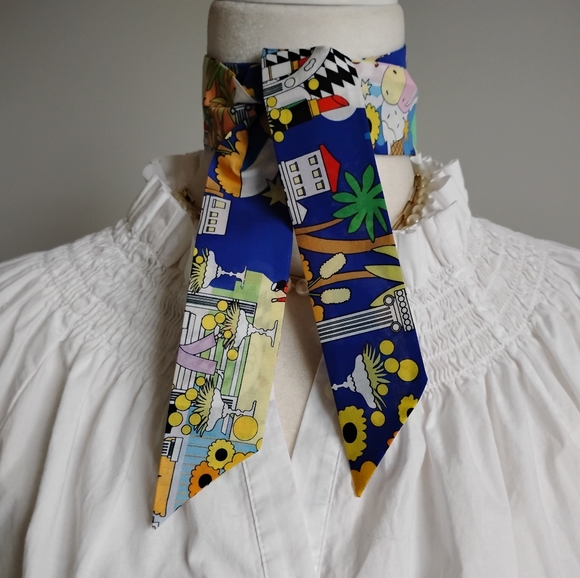 Liberty Art Fabric Super Skinny Scarf Pop Delight Peter Max Style 60s 70s Groovy - Picture 5 of 14